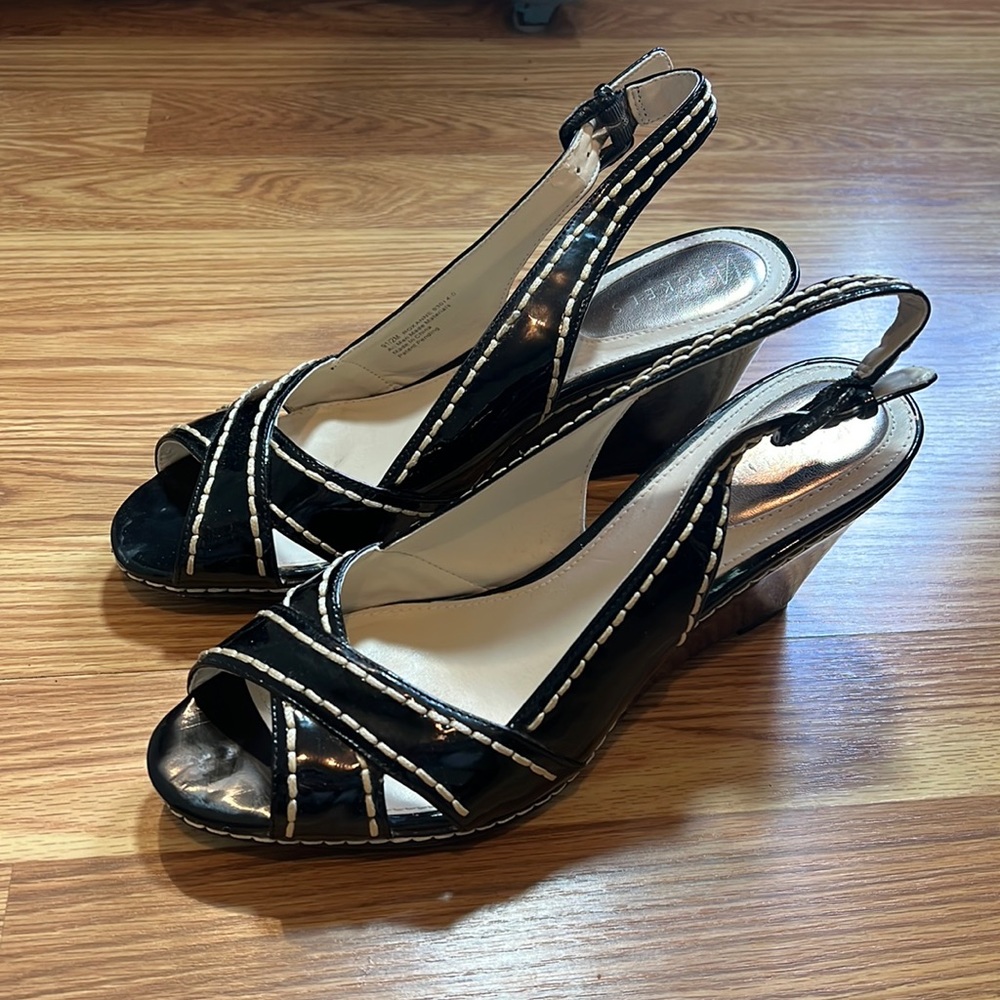 Nickels Brand Sandals Shoes 9.5 Black wedge
